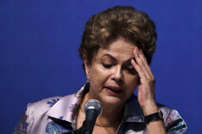 Brazil's President Dilma Rousseff speaks during the 15th National Health Conference in Brasilia