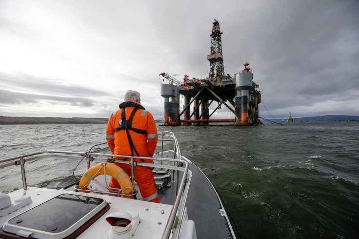 Unused Oil Rigs Docked In Cromarty Of Firth As Oil Slump Continues