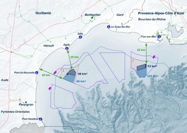 Floating Pinpoints France Pinpoints Location of Floating Offshore Wind Farms in the ...